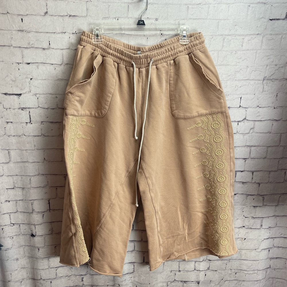 Ivy Jane wide leg cropped pants size large tan